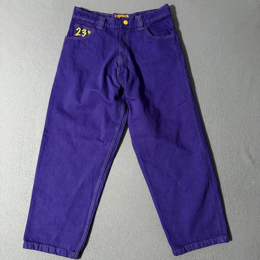 Digits 238 ROBO DENIM Purple‎ Baggy Streetwear Wide Leg Jeans Size Small Hip Hop